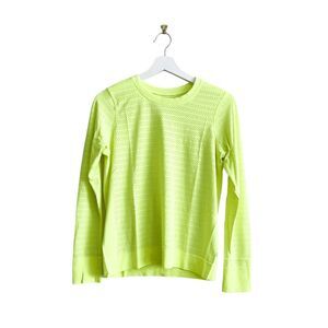 Lululemon Womens Swiftly Breathe Long Sleeve Top Neon Green Medium